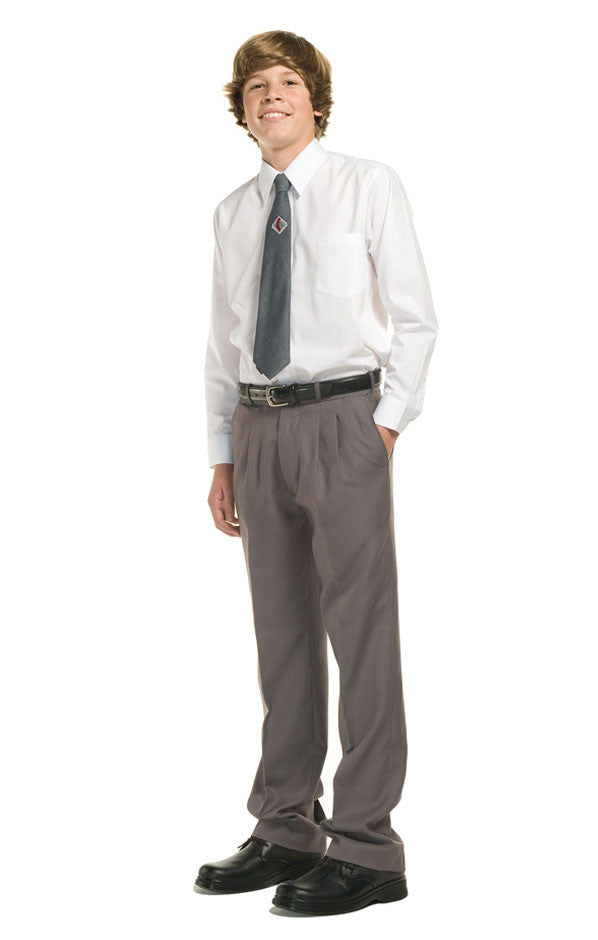 Mid Grey Boys Extendable Waist College Trouser 