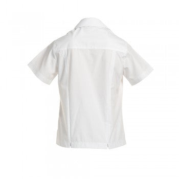 White Pin Tuck Short Sleeved Blouse 